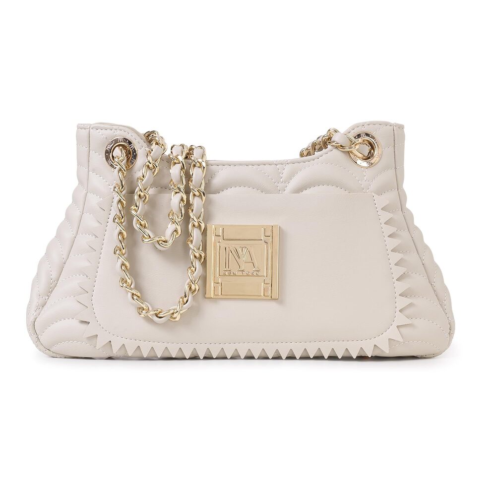 5572 MADISON White Faux Leather Shoulder Bag